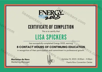 Certificado de Energy 2025, emitido por Glenn International
